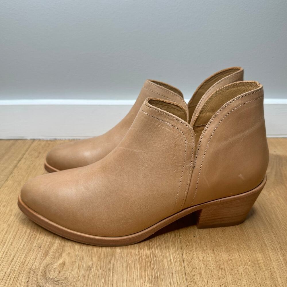 NEW Nisolo Classic Ankle Bootie Almond Brown Tan Leather Heeled Boho Everyday